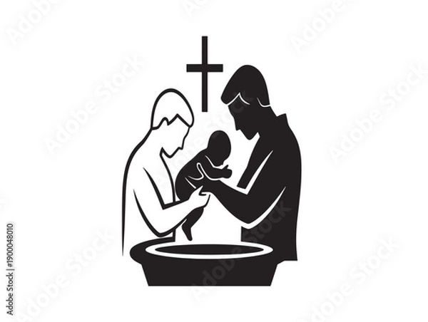 Obraz Baptism ceremony vector illustration