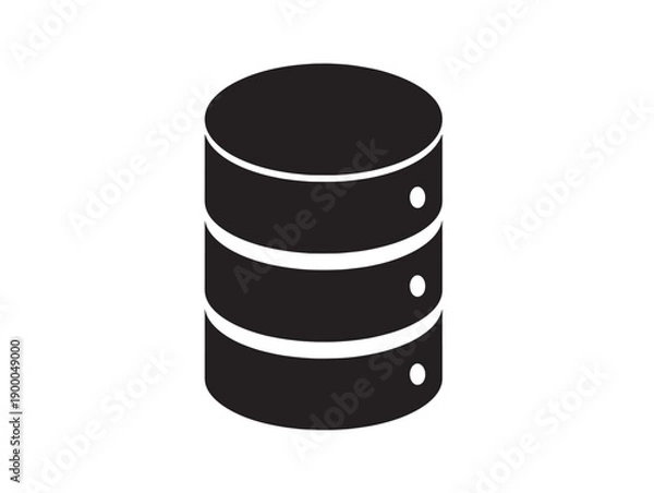 Obraz Minimalist database icon with three stacked elements