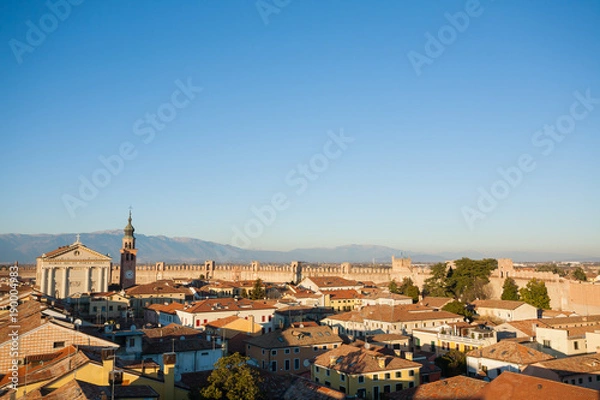 Obraz View of Cittadella, walled city in Italy