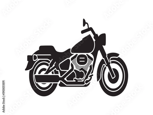 Obraz Classic black motorcycle vector illustration