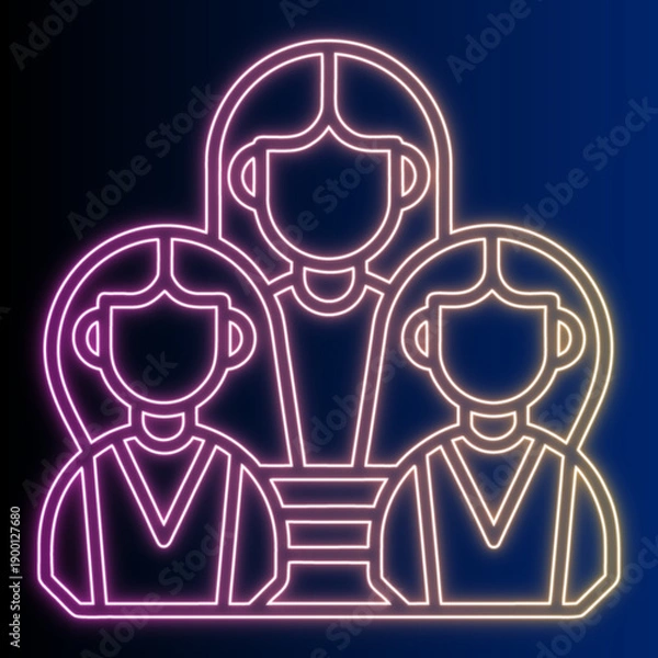 Obraz Team Growth Neon Lights