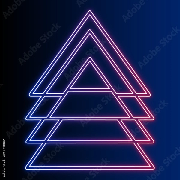 Obraz Bright Neon Triangle Layers