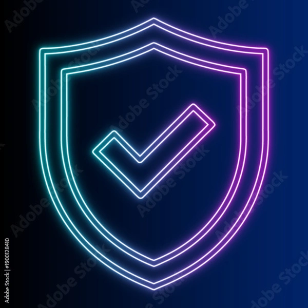 Obraz Bright Shield With Check Mark