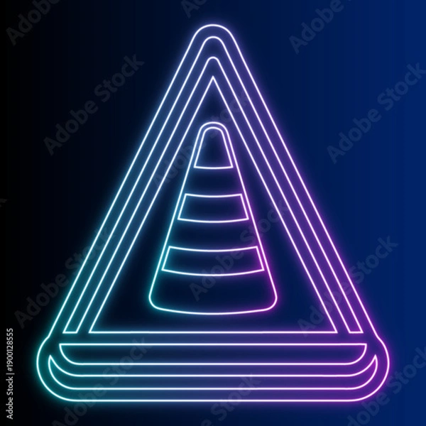 Obraz Bright Neon Triangle Design