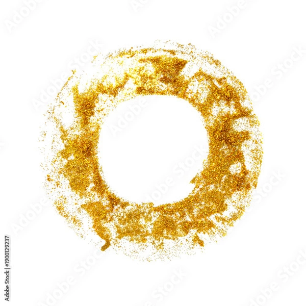 Obraz Gold glitter circle on white surface