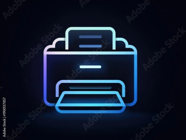 Obraz printer icon isolated on a transparent background ar 43
