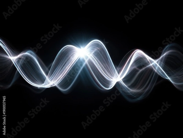 Obraz waveform light overlay isolated on a transparent background ar 43