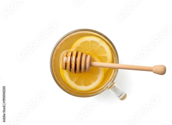 Obraz Heiße Zitrone im Glas mit Honig