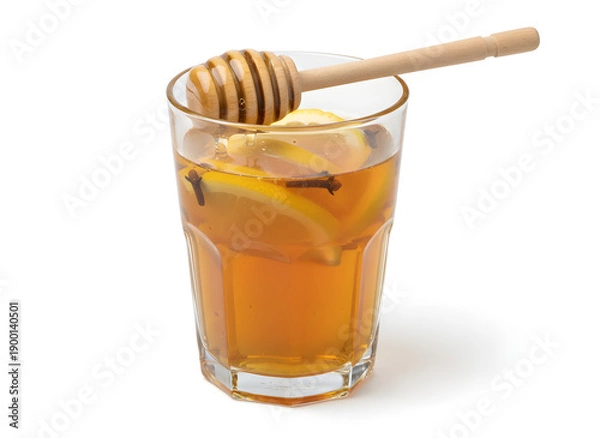 Obraz Heiße Zitrone im Glas mit Honig