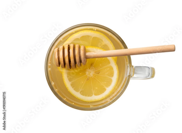 Obraz Heiße Zitrone im Glas mit Honig