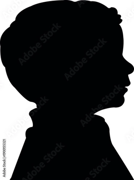Obraz a boy head silhouette vector