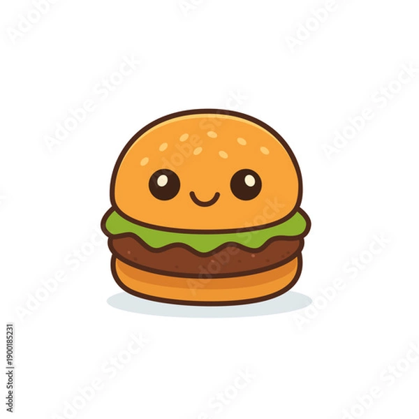 Obraz Kawaii Happy Burger Character Vector Design