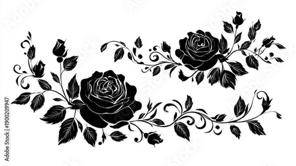 Fototapeta vector rose tattoo
