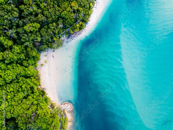 Fototapeta A vibrant aerial view of the beach