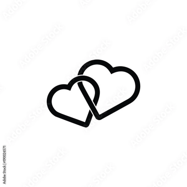 Obraz two crossed hearts icon. Element of love for mobile concept and web apps. Thin line  icon for website design and development, app development. Premium icon