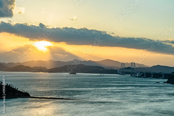 Obraz 夕暮れの鳴門海峡の風景