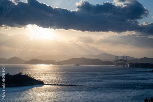 Obraz 夕暮れの鳴門海峡の風景