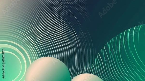 Obraz Gradient geometric pattern with circles and lines 