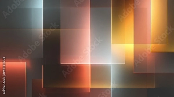 Obraz Geometric pattern with layered transparent rectangles and glowing edges
