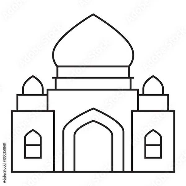 Obraz Mosque icon symbol. Vector isolated illustration