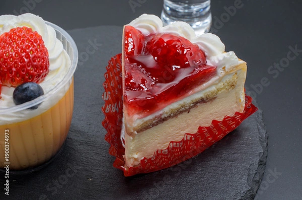 Obraz ちょっと贅沢なイチゴのババロアクレープ包み