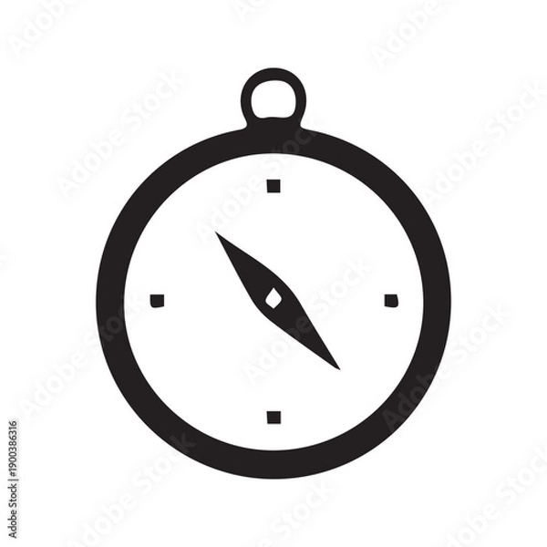 Obraz Simple Compass Navigation Tool Flat Vector Icon