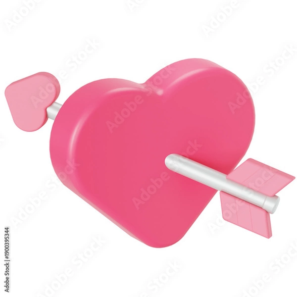 Obraz Arrow heart 3D illustration