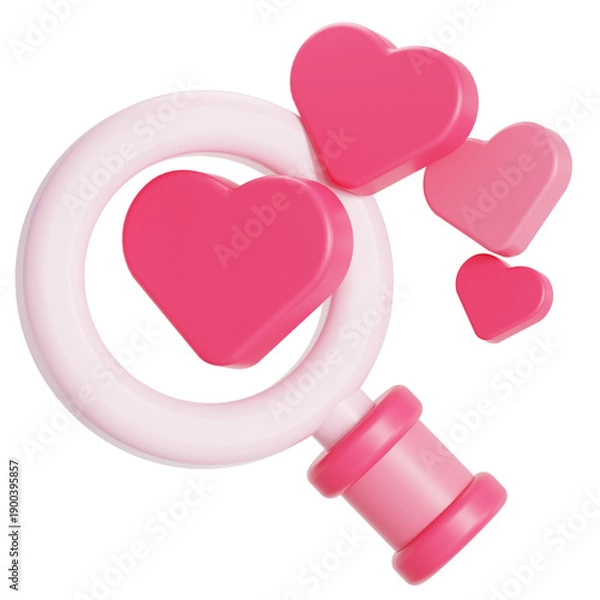 Obraz Find love 3D illustration