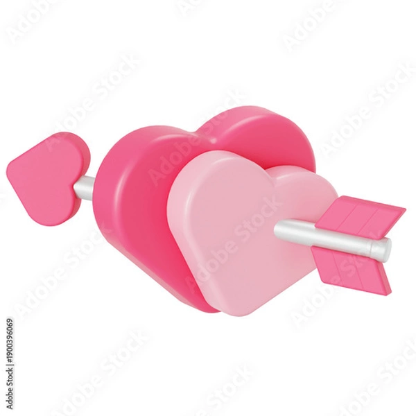 Obraz Arrow heart 3D illustration