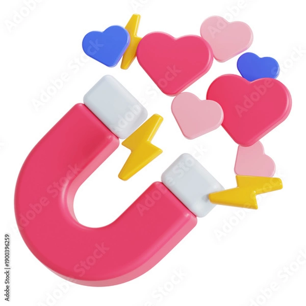 Obraz love attraction 3D illustration