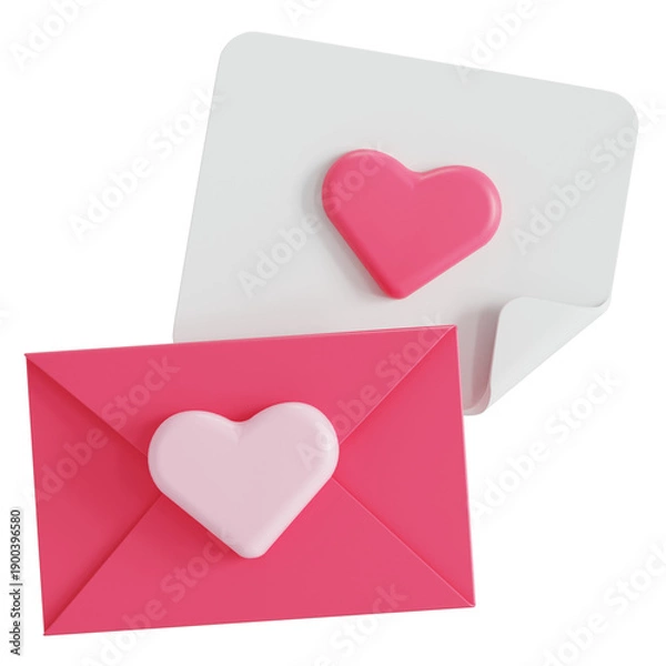Obraz Love letter message 3D illustration