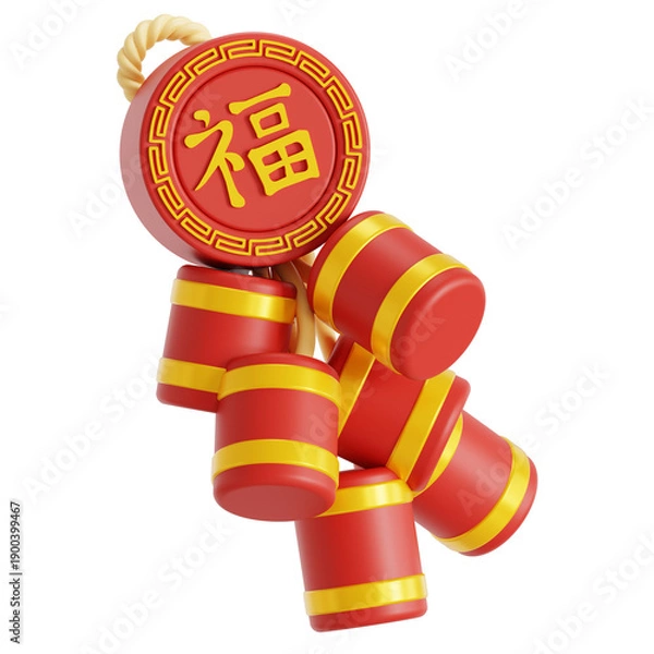 Obraz Chinese firecracker 3D illustration