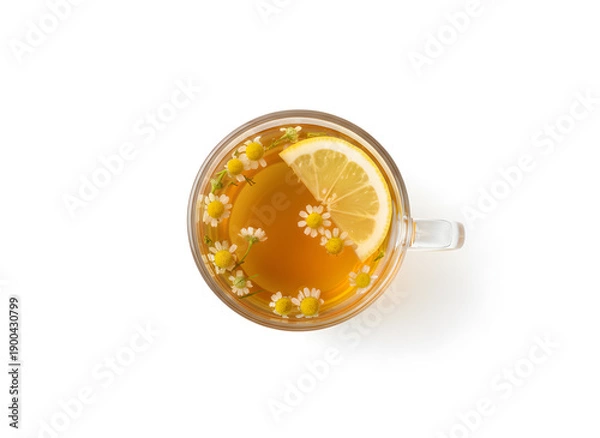 Obraz Kamillentee im Glasbecher
