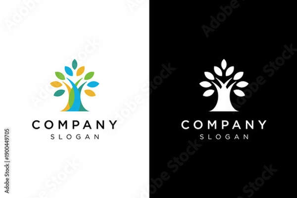 Obraz colorful abstract tree design logo