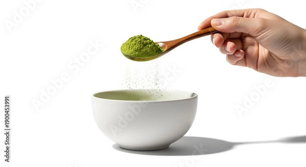 Obraz Adding Matcha Green Tea Powder