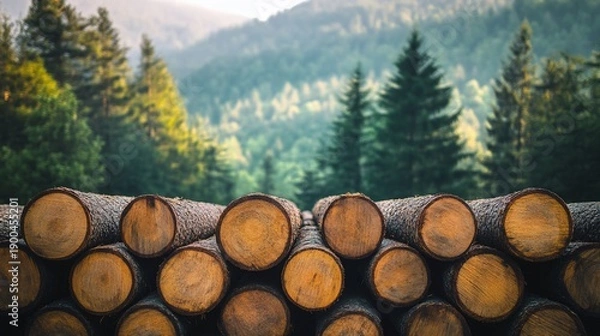 Fototapeta stack of logs