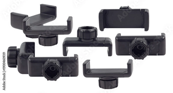 Obraz black adjustable smartphone car mount holder, multiple angles