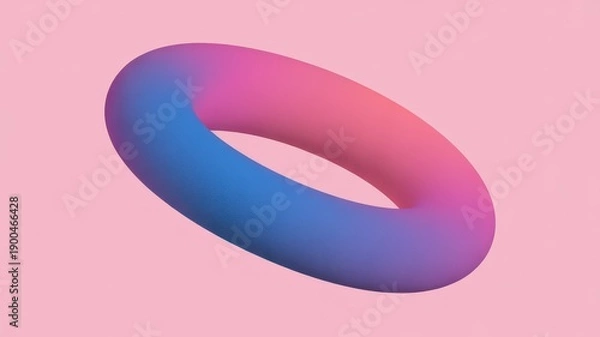 Obraz 3d gradient torus on pink background