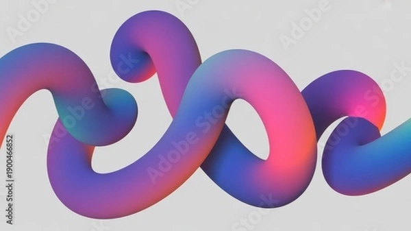 Obraz Vibrant 3d gradient squiggles on grey background