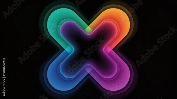 Obraz Vibrant interconnected loops forming x shape