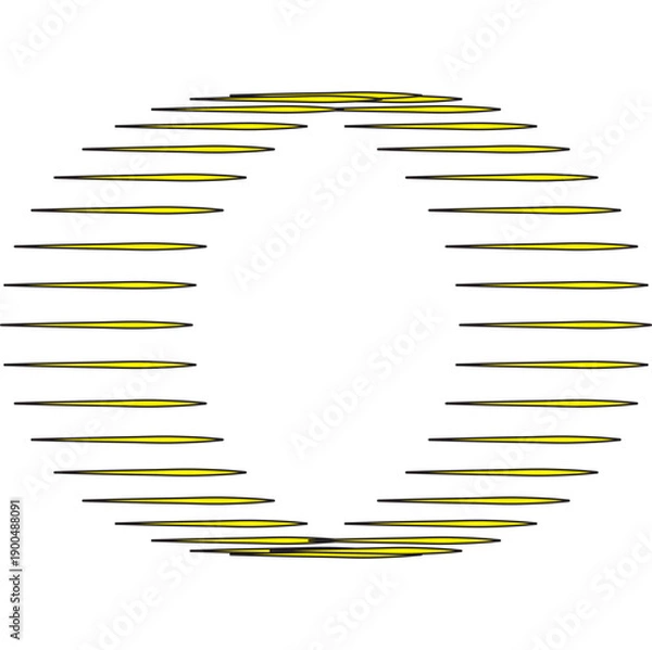Obraz abstract vector circle with yellow and black elements