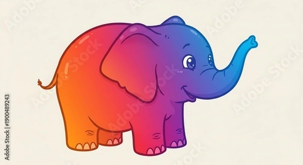 Obraz 虹色ゾウの優しい世界