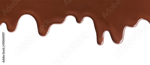 Obraz Melting Chocolate On White Background and pattern