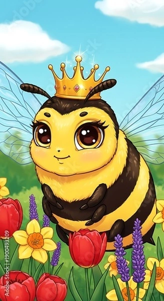 Obraz 春の女王蜂、デジタルイラスト