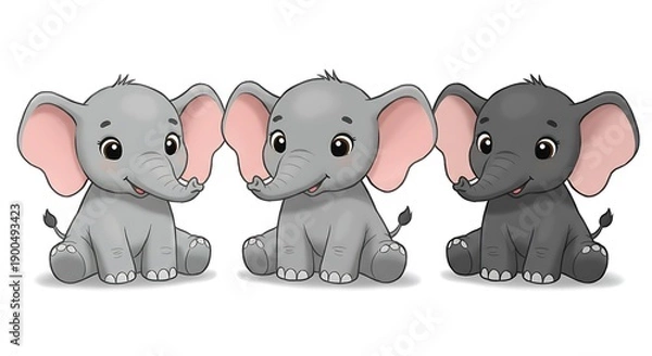 Obraz 優しい瞳の赤ちゃん象たち