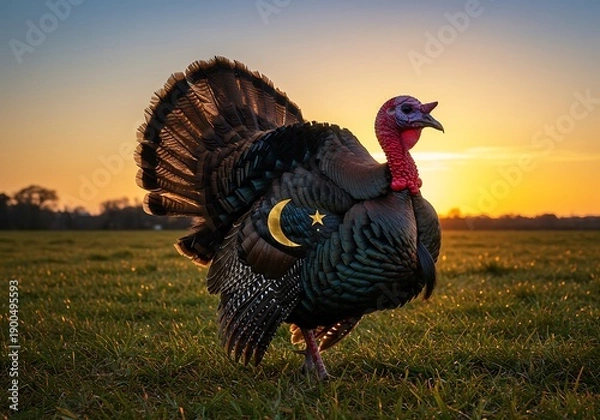 Obraz 夕焼けの七面鳥