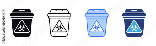 Obraz Sharps Container icon sheet multiple style collection