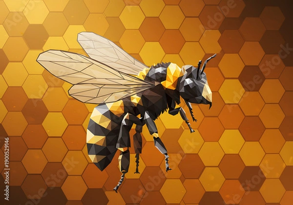 Obraz Geometric bee honeycomb illustration