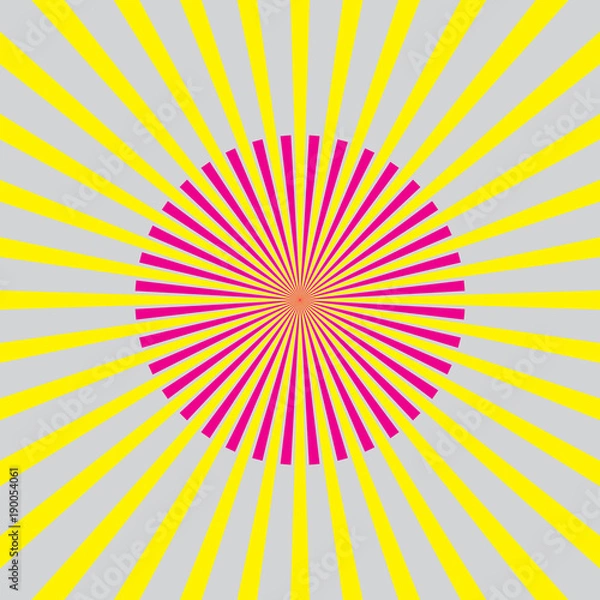 Obraz Sun beam ray sunburst pattern background summer. Shine Summer pattern.Vector.