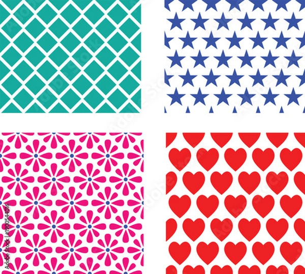 Obraz Seamless Geometric Pattern Background Set.